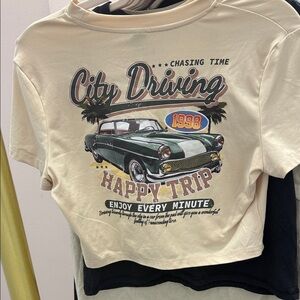 SHEIN Cream City Driving Crop Top